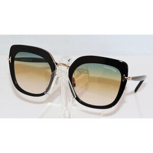 New Women's Tom Ford Black Cat Eye Sunglasses 55-23-140